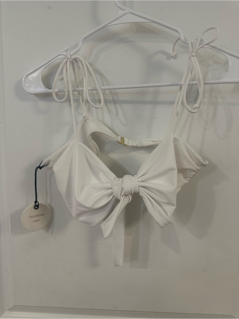 Tularosa Cream Swim Tag with Black Cord